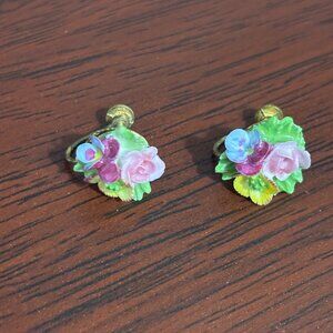 Denton English Ceramic Flower Earrings